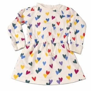Primary Toddler Girls rainbow color Heart Print Dress – Size 3